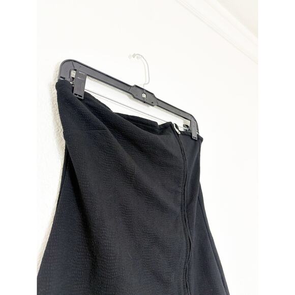 Anthropologie Maeve Asymmetrical Zipper Tube Top Black Size Small Quiet Luxury - Picture 7 of 11